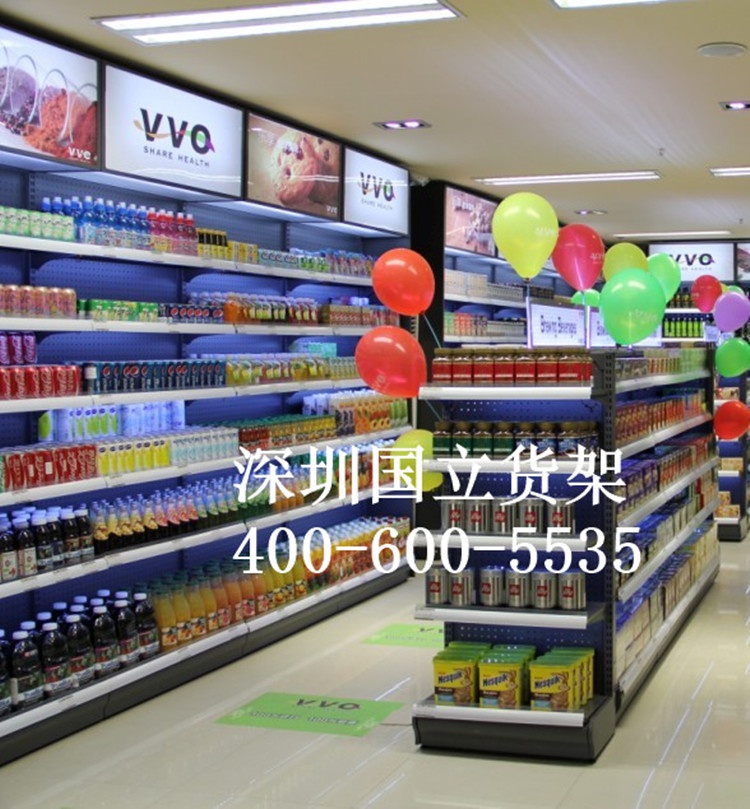 帶燈箱超市單面貨架